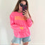 MARGS Pink Printed Sweatshirt with Custom Cuff