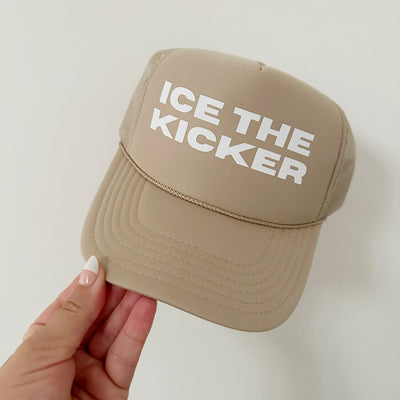 ICE THE KICKER Printed Trucker Hat