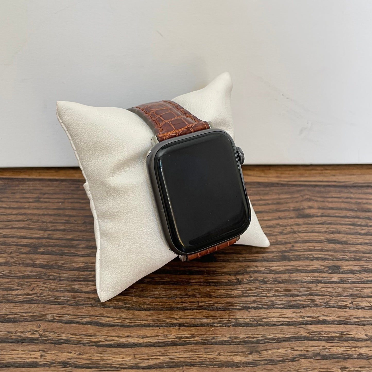 Correa para Apple Watch de Cocodrilo Glaseado en Tan Británico