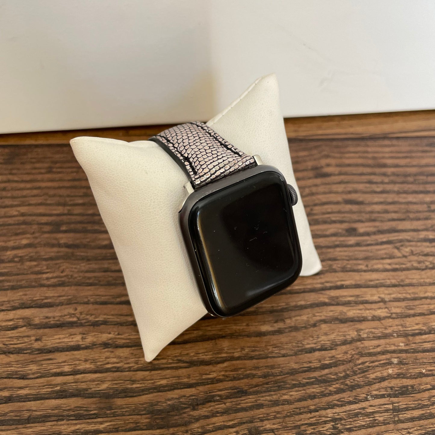 Bracelet Apple Watch en Lizard Argent Premium