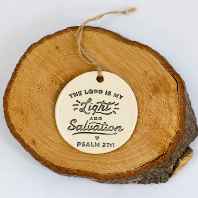 Inspirational Scripture Ornament - Psalm 27:1 - Korvel