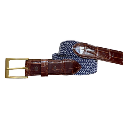 The Stretch Belt in Navy & White