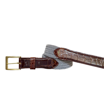 The Stretch Belt in Grey & White