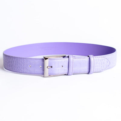 Ceinture en cuir pleine fleur lavande - Artisanat italien fait main