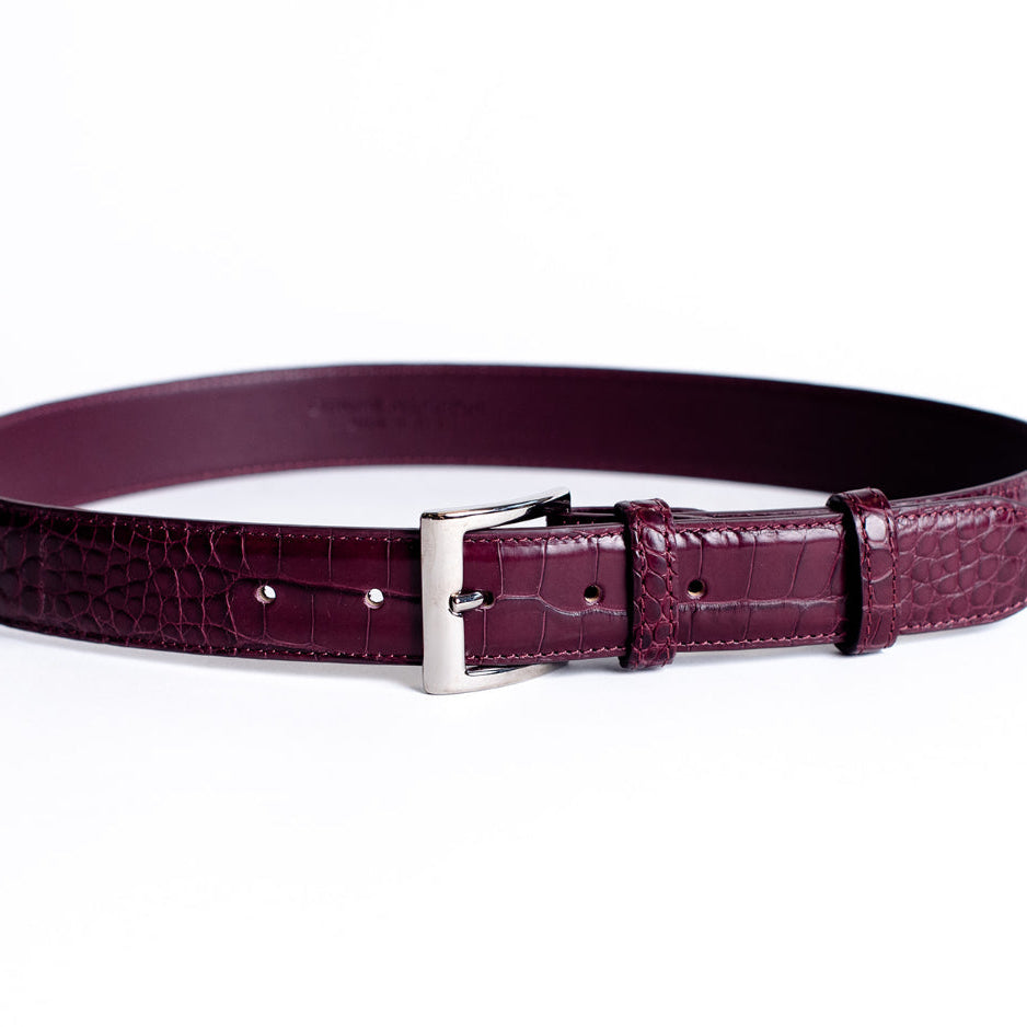 Premium Burgundy Full Skin Belt