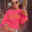 MARGS Pink Printed Sweatshirt with Custom Cuff