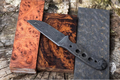 Premium Damascus Steel Blank Blade Knife for Outdoor Adventures - Korvel