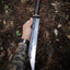 Artisan Crafted Viking Seax Knife - 1095 Steel Blade with Rosewood Handle & Brass Accents - Korvel