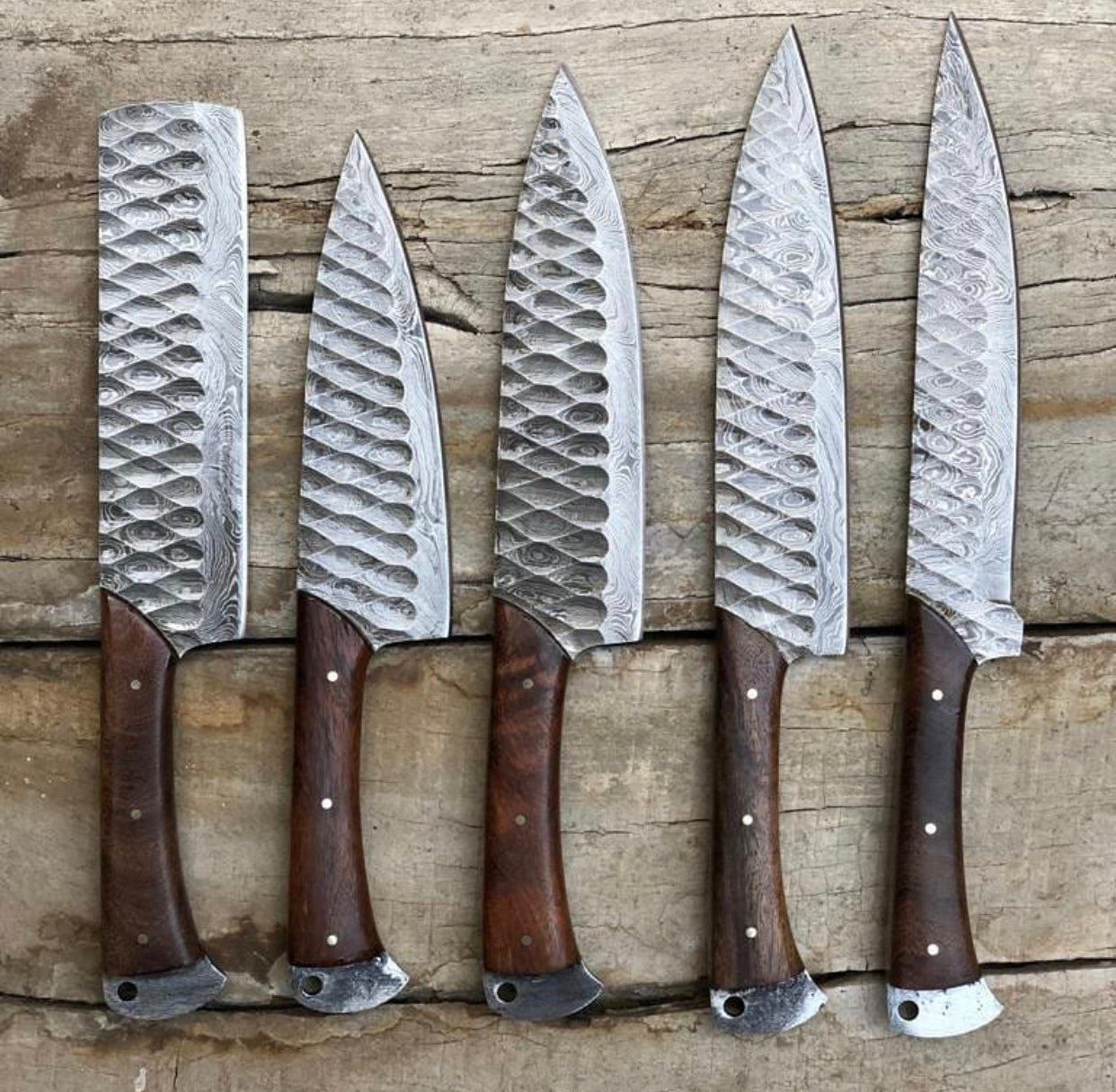 Premium 5-Piece Damascus Steel Kitchen Knife Collection - Korvel