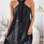 Elegant Halter Strapless Sequin Formal Dress