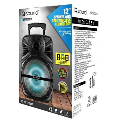 Altavoz Bluetooth Portátil IQ Sound de 12" con Tecnología True Wireless
