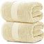 Toallas de baño de lujo beige suave - Paquete de 2 extra grandes