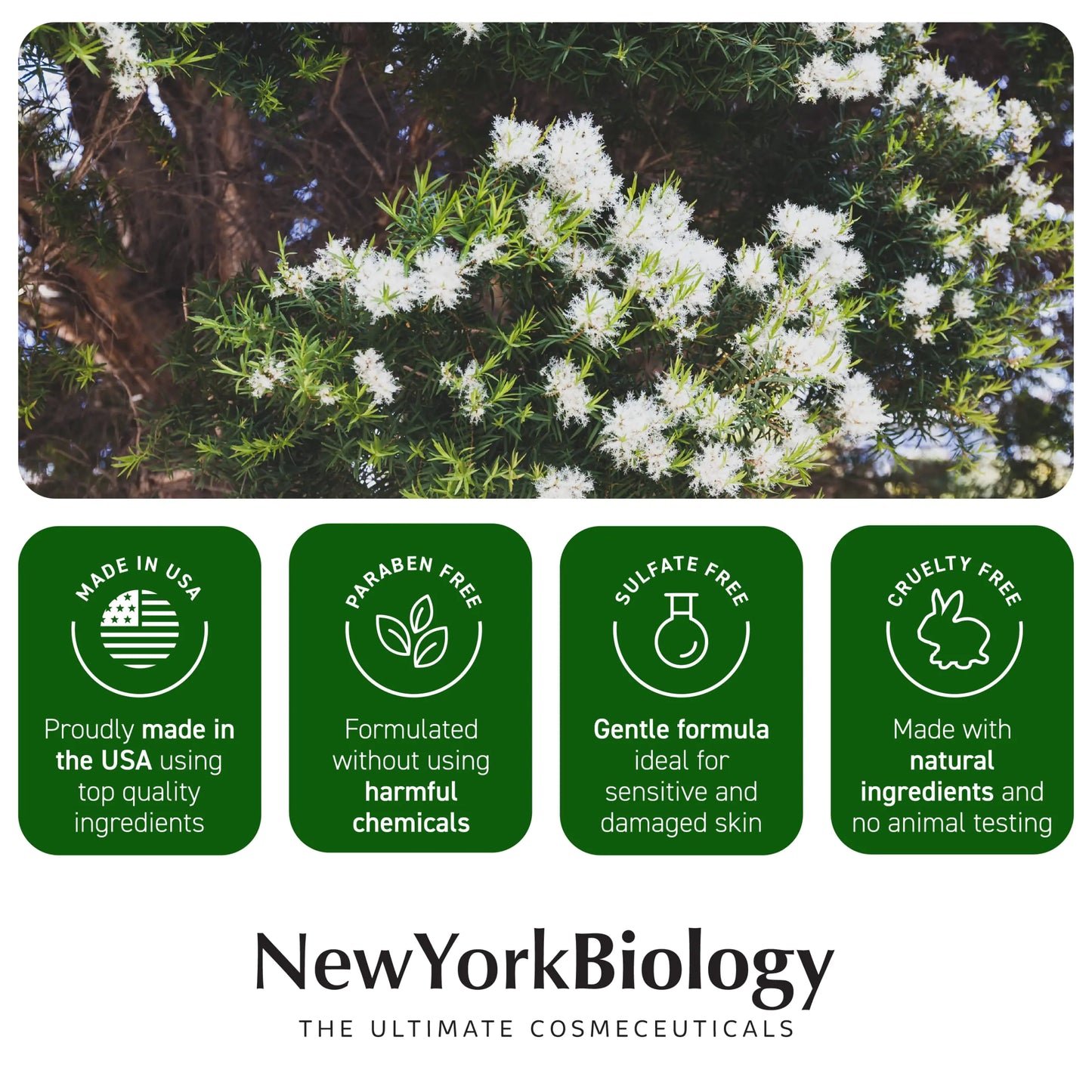 Crème pour les pieds à l'huile d'arbre à thé de New York Biology - 8 oz