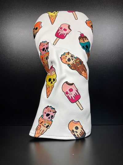 Funda de palo de golf con diseño de calavera y helado