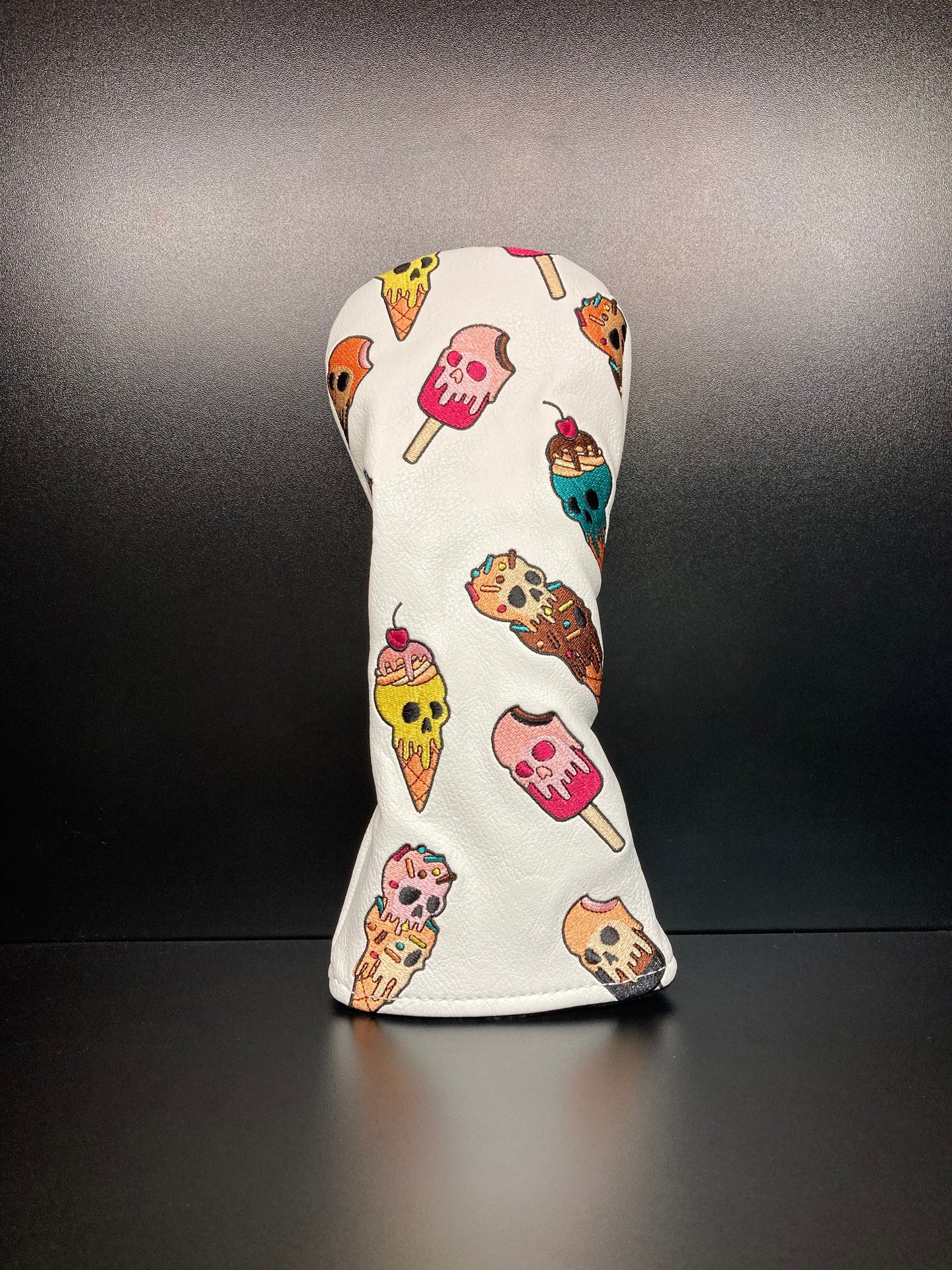 Funda de palo de golf con diseño de calavera y helado
