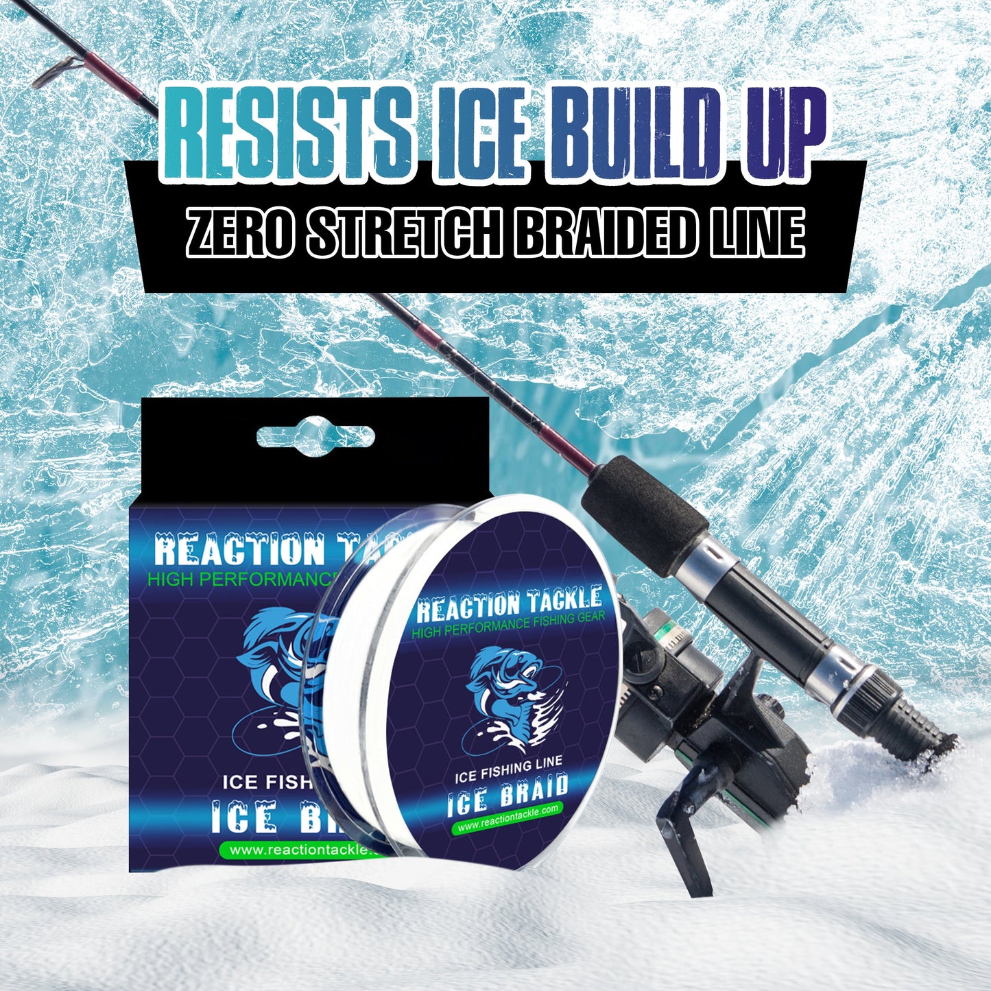 Línea trenzada para pesca en hielo Reaction Tackle - 8 hebras