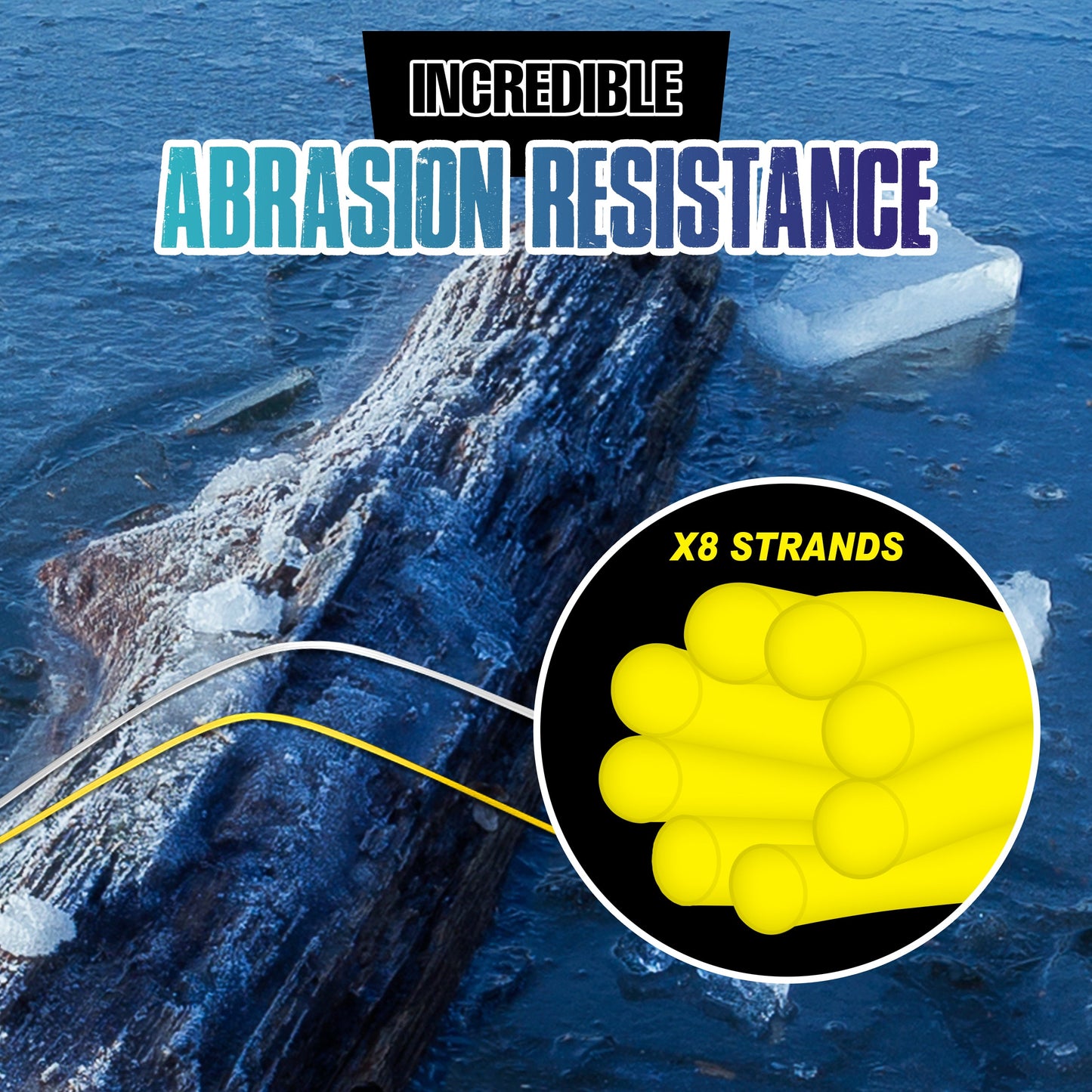 Línea trenzada para pesca en hielo Reaction Tackle - 8 hebras