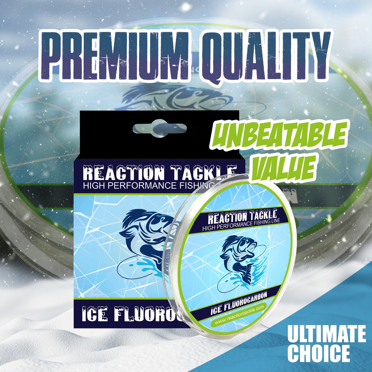 Línea o líder de pesca de fluorocarbono Reaction Tackle Ice