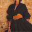 Elegant Women's Long-sleeved Lapel Dress