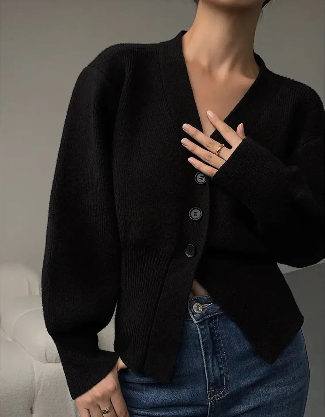 Fashion V-neck Sweater Coat for Women - Stylish Short and Long Sleeves