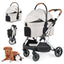Poussette de luxe Beberoad T6 à double étage pour animaux - Beige