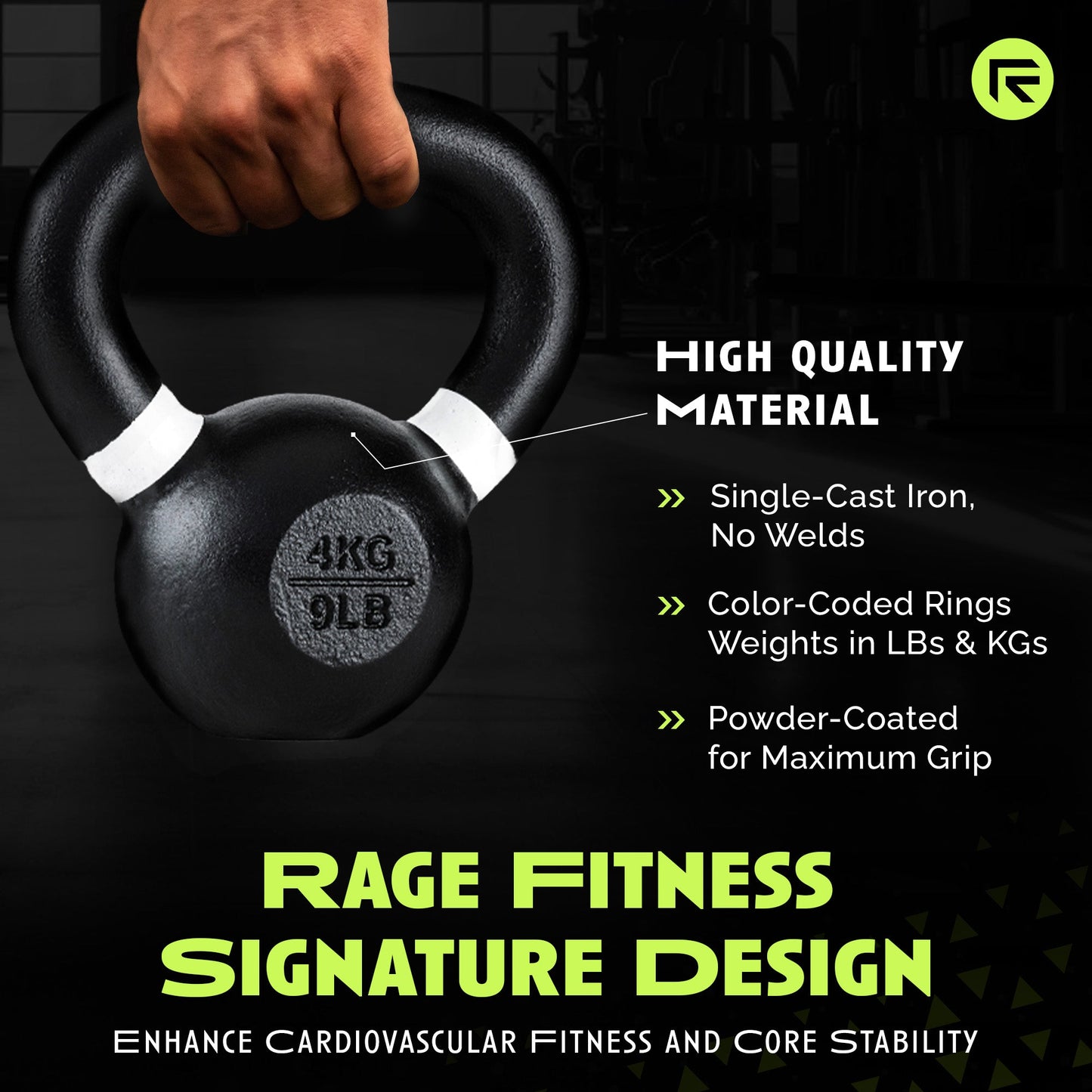 Premium Single-Cast Iron Kettlebell for Strength Training - Korvel