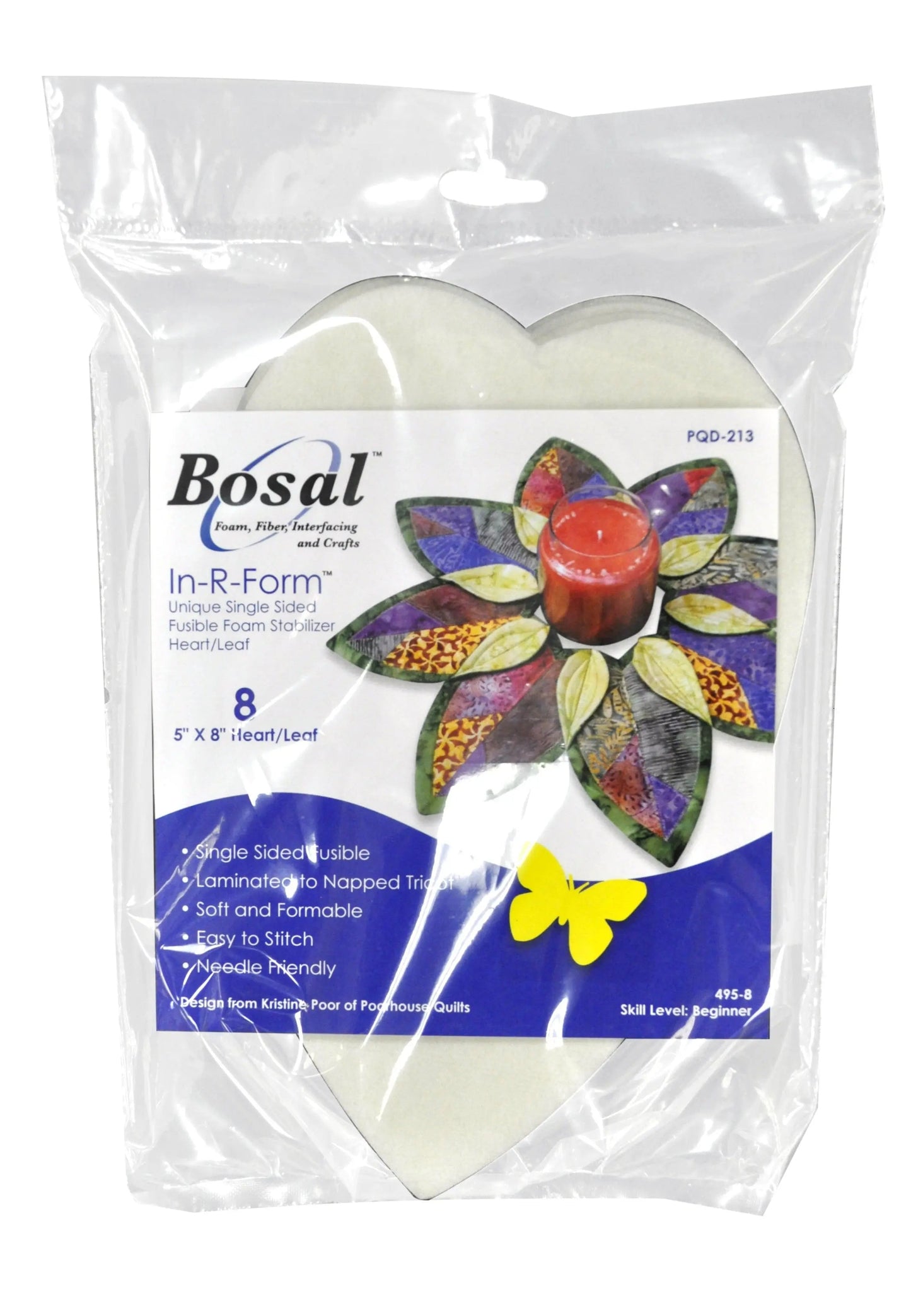 In R Form Heart/Leaf Fusible Stabilizer - 8 Count