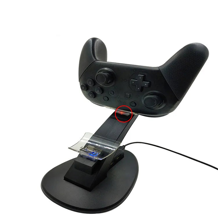 LED Light Indicator Dual USB Controller Charger Charging Dock Station Stand Cradle for Nintend Switch Pro Controller NS Gamepad - Korvel