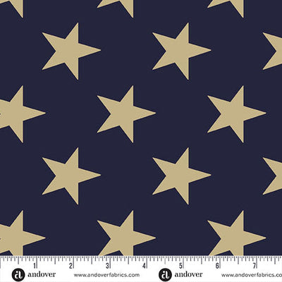 Indigo Star Spangled 108" Cotton Wideback Fabric