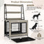 Mueble de jaula para perros industrial con estantes de almacenamiento - Gris