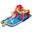 Château Gonflable 9-en-1 avec Toboggan Aquatique et Piscine à Éclaboussures
