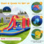 Château Gonflable 9-en-1 avec Toboggan Aquatique et Piscine à Éclaboussures