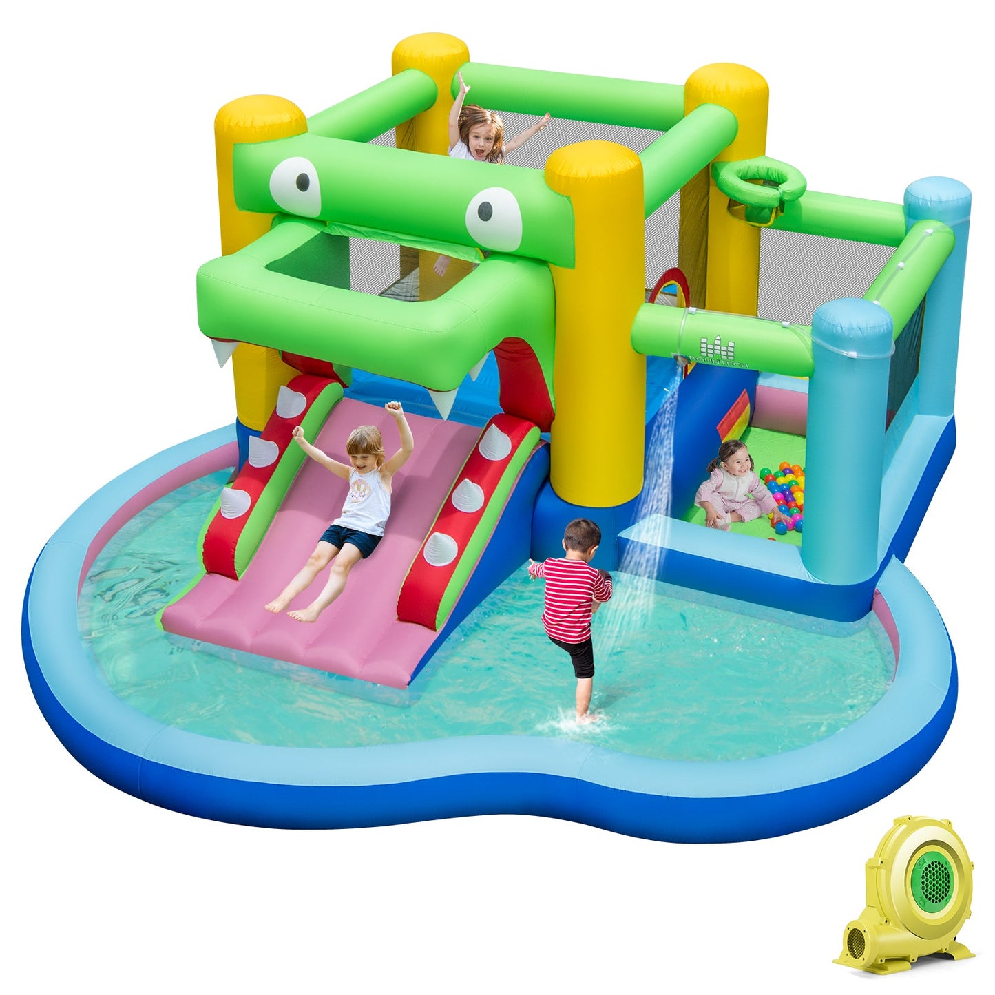 Castillo Inflable Premium con Tobogán y Piscina de Splash