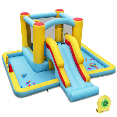 Château Gonflable 7-en-1 avec Toboggan et Tunnel