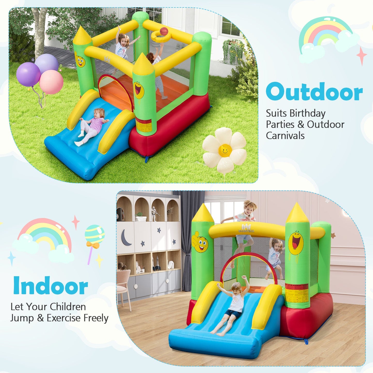 Castillo Inflable con Tobogán para Niños