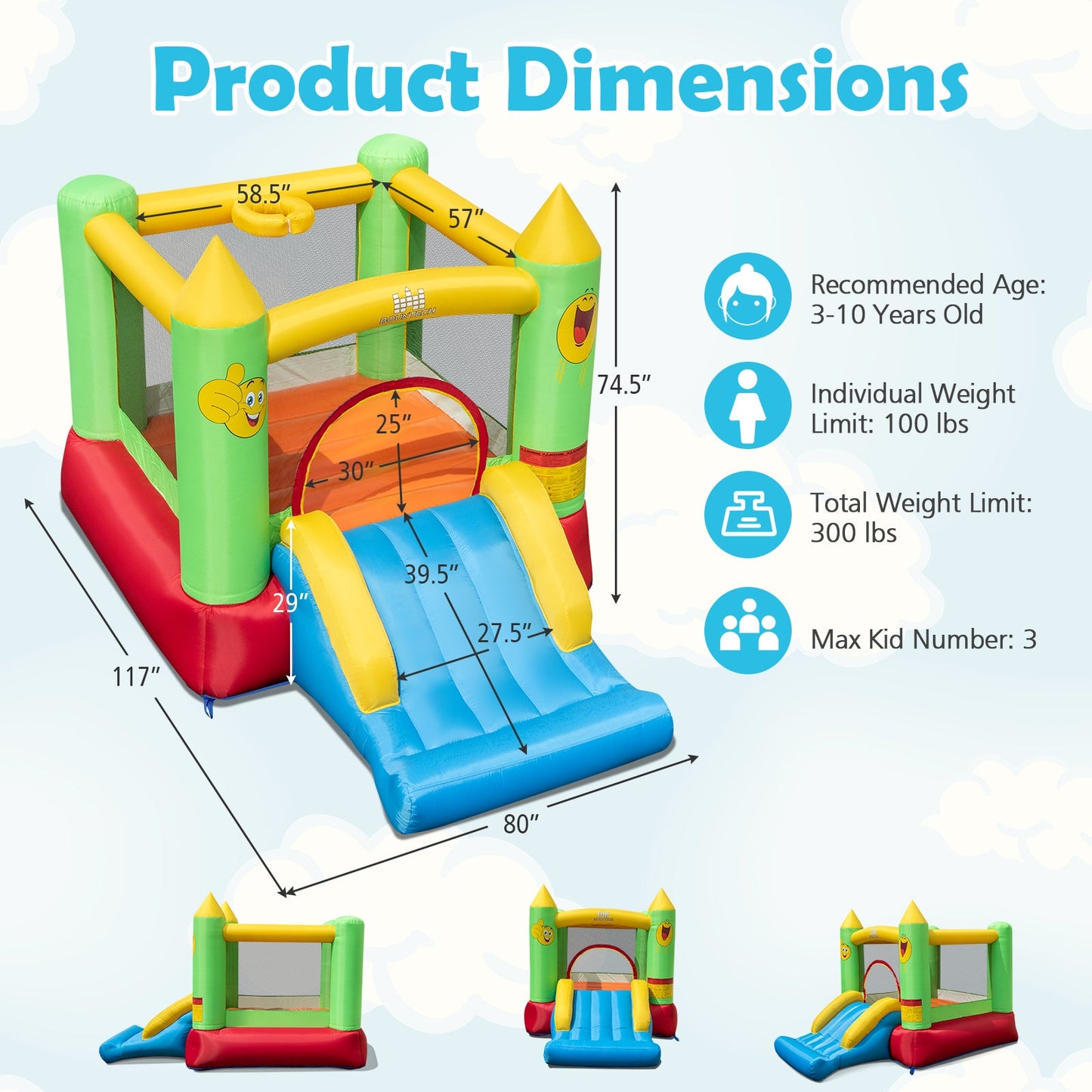 Castillo Inflable con Tobogán para Niños