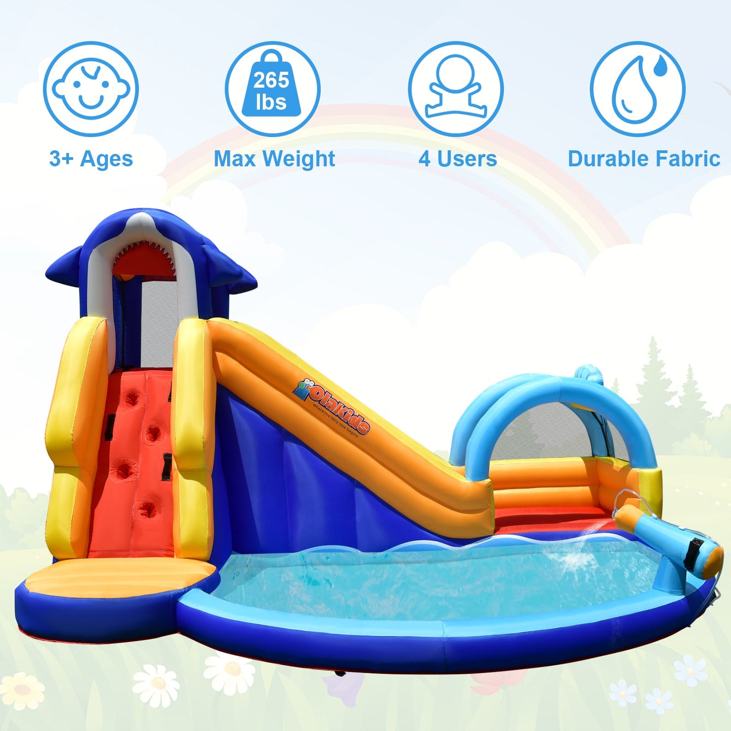 Premium Inflatable Bouncy House with Slide & Splash Pool