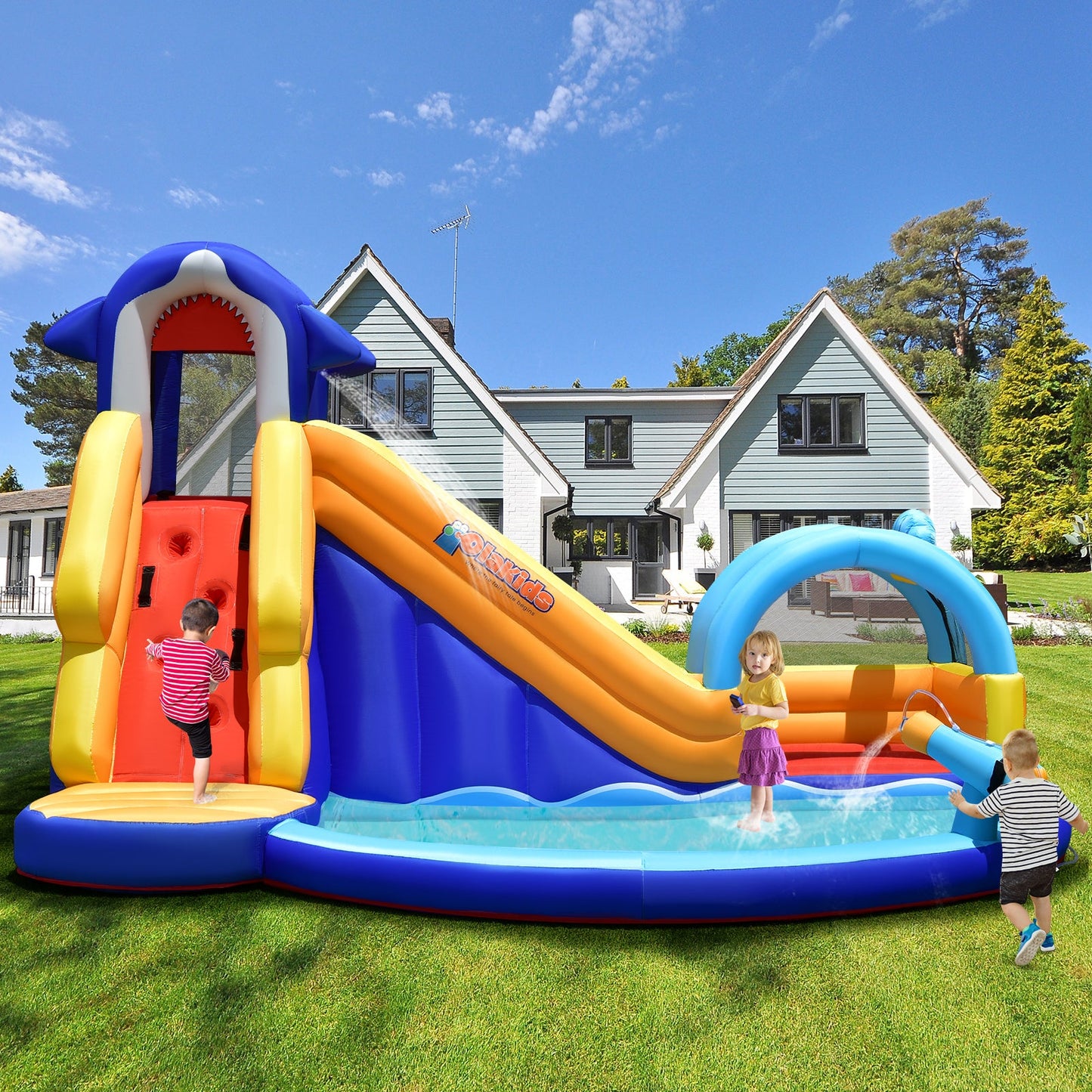 Premium Inflatable Bouncy House with Slide & Splash Pool