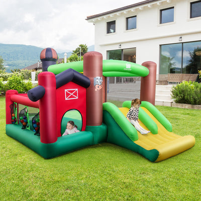Farm Themed 6-in-1 Inflatable Castle with Trampoline