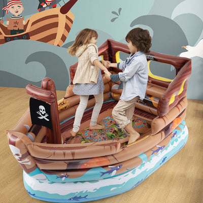 Inflatable Pirate Ship Playhouse with Built-in Motor