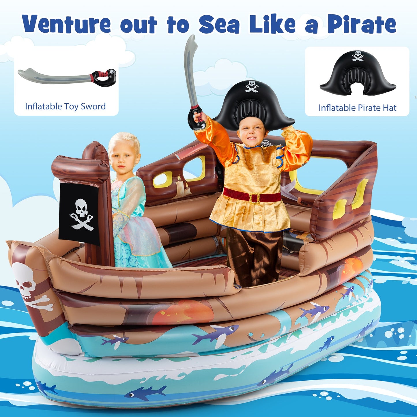 Castillo Inflable de Pirata con Motor Incorporado