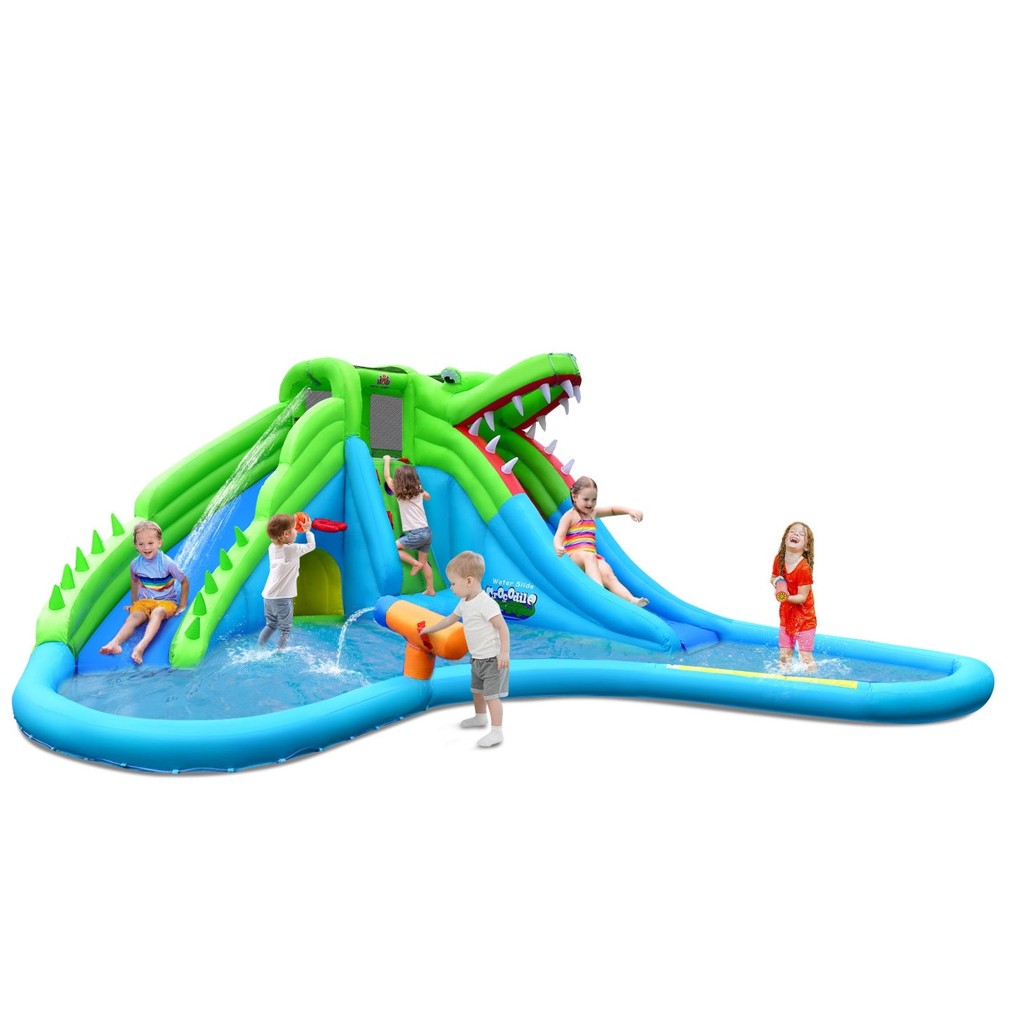 7-in-1 Inflatable Bounce House with Splash Pool