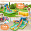 Inflatable Water Slide with Splash Pool and Climbing Wall