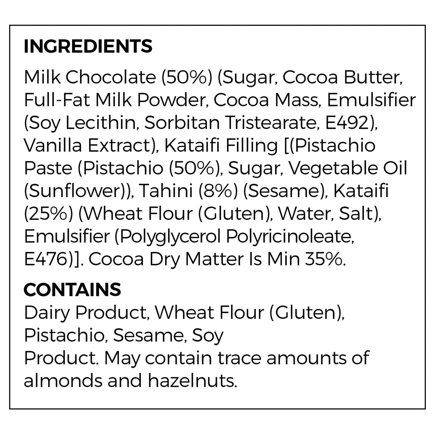 Chocolate Moda Dubai – Barra pequeña, 20 g (0,7 oz) 