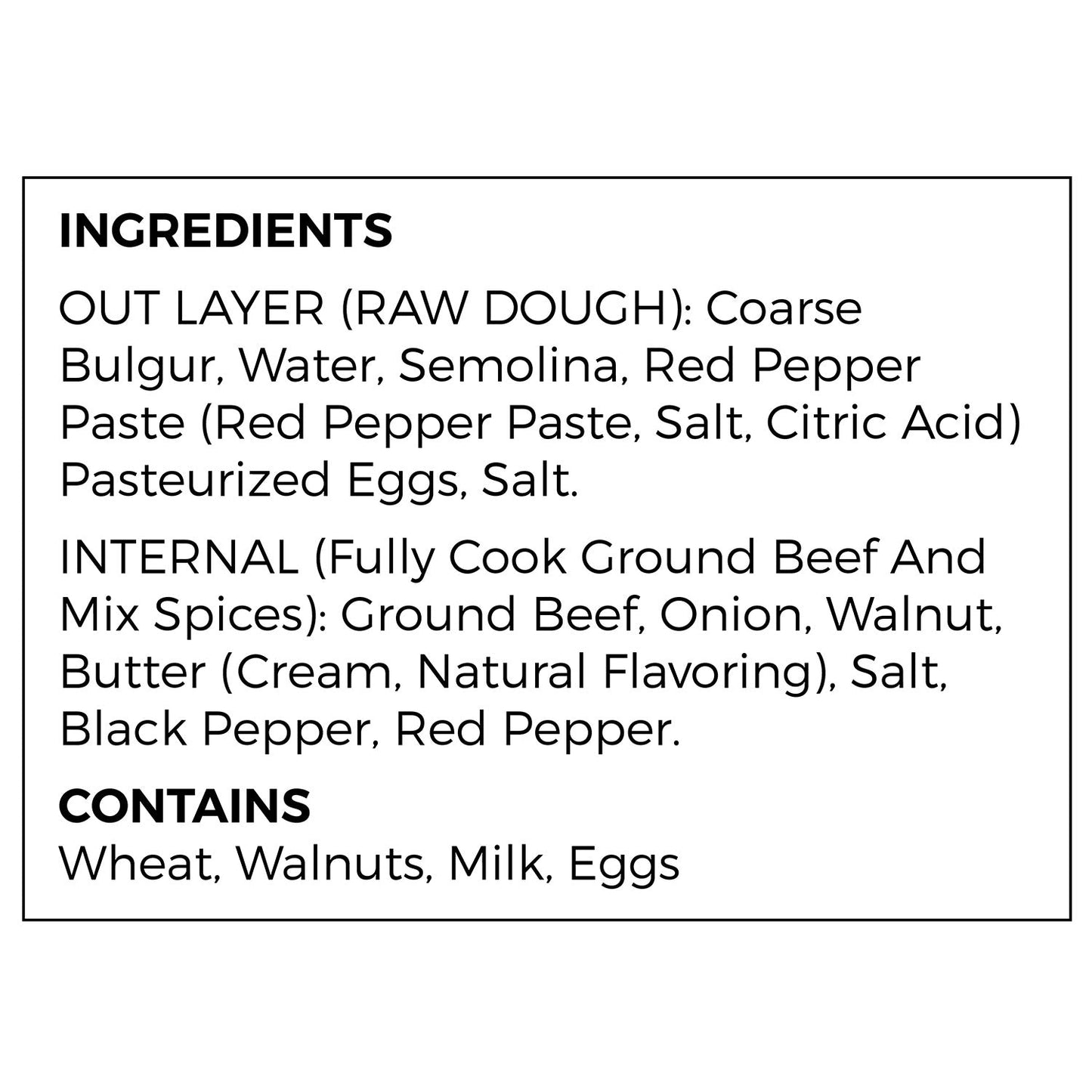 Moda Icli Köfte (Kibbeh) con carne de res – 5 piezas (12 oz / 340 g)