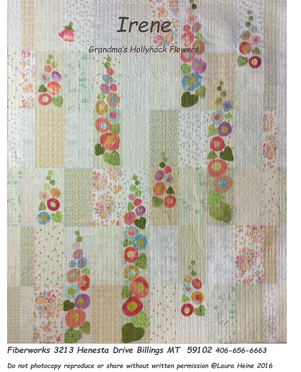 Irene Grandmothers Hollyhock Flowers Quilt Pattern