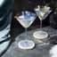 Ensemble de verres à cocktail martelés aux reflets irisés envoûtants