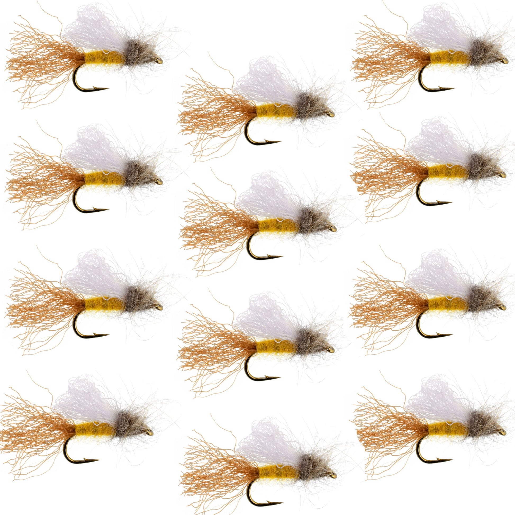 Amber Iris Caddis Emerger Caddis  Trout Dry Fly - 12 Flies Hook Size 14 - Korvel