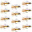 Amber Iris Caddis Emerger Caddis  Trout Dry Fly - 12 Flies Hook Size 16 - Korvel