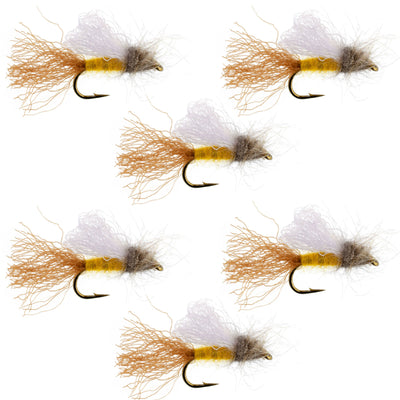 Amber Iris Caddis Emerger Caddis  Trout Dry Fly - 6 Flies Hook Size 14 - Korvel